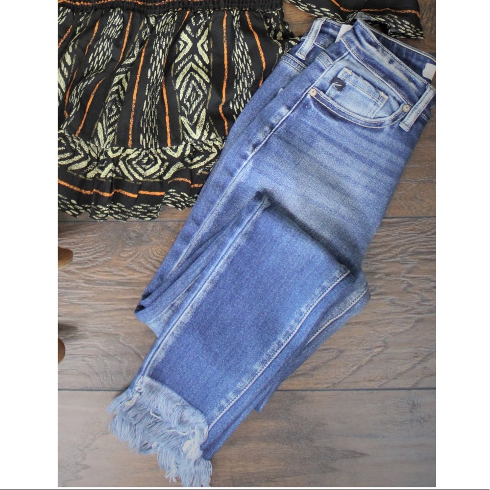 High rise ankle skinny jeans
